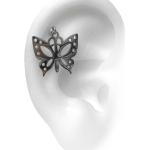 Accessoires piercing gris acier en inox à motif papillons 