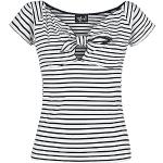 Hell Bunny Haut New Dolly Femme T-Shirt Manches Courtes Noir/Blanc M