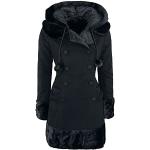 Hell Bunny Manteau Sarah Jane Femme Manteau d'hiver noir S 90% Polyester, 8% Viscose, 2% Elasthanne