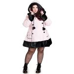 Manteaux d'hiver Hell Bunny rose bonbon Taille XL look Pin-Up pour femme 