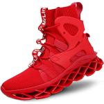 Chaussures de running rouges en caoutchouc respirantes Pointure 39 look Hip Hop pour homme 
