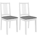 Chaises en bois blanches en polyester avec coussins en lot de 2 