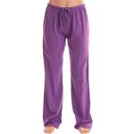 Pantalons de pyjama violets à carreaux respirants Taille M look fashion pour femme 