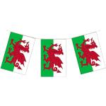 Henbrandt Guirlande de fanions de fête galloise de 10 m avec 20 drapeaux du Pays de Galles St David Dragon Rouge Rugby Six Nations Championnat de football Coupe du monde Guirlande Pub BBQ Décoration