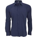 Chemises Henbury bleu marine en polyester à manches longues à manches longues Taille XL pour homme 