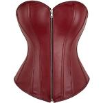 Corsets gothique rouges en cuir synthétique Taille XL plus size look médiéval pour femme 