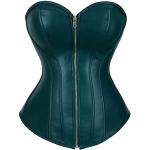 Corsets gothique vert foncé en cuir synthétique Taille 3 XL plus size look médiéval pour femme 