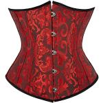 Corsets gothique de soirée rouges en satin Taille XXL plus size classiques pour femme 