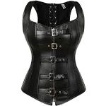Corsets gothique noirs en cuir synthétique Taille L plus size look médiéval pour femme 