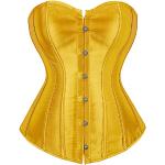 Corsets de mariage de soirée jaunes en satin Taille 3 XL plus size steampunk pour femme 