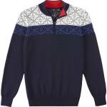 Pulls en laine Henjl bleus en laine de mérinos à motif Les Alpes Taille S look fashion pour homme 