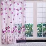 Rideaux violets en polyester à motif fleurs Semi-transparents 100x200 