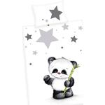 Housses de couette Herding blanches en coton à motif pandas 100x135 cm pour enfant 