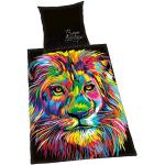 Housses de couette Herding multicolores en coton à motif lions 140x200 cm modernes pour enfant 