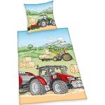 Housses de couette Herding multicolores à motif tracteurs 140x200 cm pour enfant 