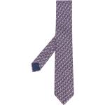Cravates en soie Hermès bleu marine à fleurs seconde main Tailles uniques pour homme 