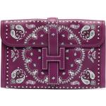 Pochettes Hermès violet clair en cuir seconde main rectangulaires pour femme 