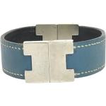 Bracelets Hermès bleus en cuir seconde main look vintage 
