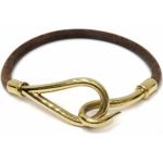 Bracelets breloques Hermès marron en cuir seconde main look vintage pour femme 