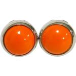 Boucles d'oreilles Hermès orange en plastique seconde main look vintage pour femme 