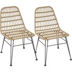 Hesperide - Lot de 2 chaises de jardin en résine tressée Lambada Sesame - Hespéride - Beige
