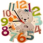 Horloges design Hess marron en bouleau à motif ours 