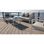 Hevea Salon de jardin en aluminium Ayana : 1 canapé, 2 fauteuils et 1 table basse - 31467