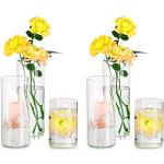 Vases tube à fleurs en verre en lot de 6 en promo 