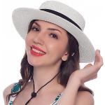 Chapeaux Fedora blancs en paille Pays Taille M look fashion pour femme 