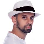 Chapeaux Fedora blancs en paille Pays Taille XL look fashion pour homme 