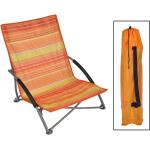 Chaises design orange à rayures en acier pliables 