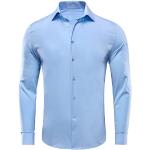 Chemises bleus clairs à motif paisley en soie à manches longues Taille XL look casual pour homme 