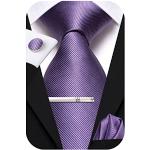 Cravates de mariage violet clair à carreaux en lot de 4 Taille M classiques pour homme 