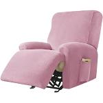 Housses de fauteuil roses en velours extensibles pour enfant 
