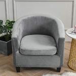 Housses de fauteuil grises en velours extensibles pour enfant 