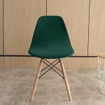 Housses de chaise vert foncé à rayures en velours extensibles scandinaves 