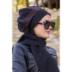 Hijabs d'hiver noirs en coton look fashion pour femme 