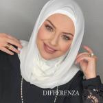 Hijabs blancs en coton lavable à la main look fashion pour femme 