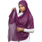 Hijabs prune en mousseline Tailles uniques look fashion pour femme 