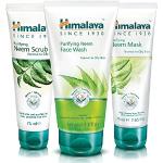 Himalaya Neem Face Wash Gel, Scrub and Mask - Solution naturelle sans savon pour hommes et femmes - Aide à minimiser, contrôler et prévenir l'acné - Lot de 3 (Total Acne Solution Set-Gel)