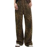 Pantalons large marron à effet léopard Taille 3 XL look Hip Hop pour femme 