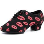 Chaussures de danse de salon Hipposeus rouges en caoutchouc Pointure 39 avec un talon entre 3 et 5cm look fashion pour femme 