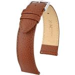 HIRSCH Bracelet de Montre Kansas L - Cuir de Veau véritable - embossage Buffle - Femmes/Hommes - Goldmarron - 20 mm