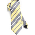 Cravates de mariage jaunes à rayures Tailles uniques classiques pour homme 