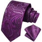 Cravates de mariage violettes à motif paisley Tailles uniques classiques pour homme 