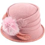 Chapeaux en feutre d'automne roses patchwork en laine Taille M look fashion pour femme 