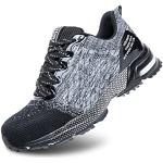 Chaussures de travail  gris acier à clous résistantes à l'eau à lacets Pointure 46 look fashion pour homme 