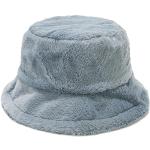 Chapeaux bob gris en peluche 58 cm look fashion pour femme 