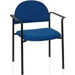 hjh OFFICE 704332 Chaise Visiteur XT 700 Bleu Chaise de conférence Chaise à Quatre Pieds Chaise empilable rembourrée avec accoudoirs, empilable
