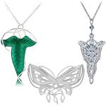 Pendentifs photo verts en argent à motif papillons Le Seigneur des Anneaux Arwen en lot de 3 look fashion pour femme 